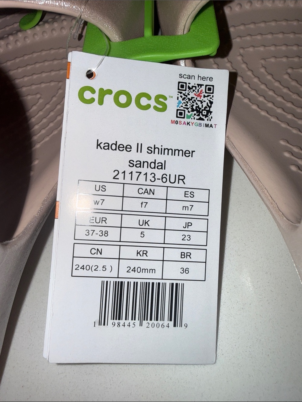 NWT CROCS Kadee ll Shimmer Slide Sandals | Size 7 - Picture 6 of 7